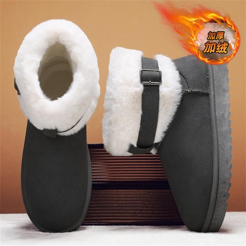 Зимние ботинки на меху, утепленные, теплые, типа "хлеб", водонепроницаемые, нескользящие и морозостойкие, хлопковые