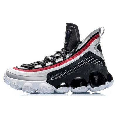 Li Ning Повседневные Амортизирующие Скользкие Устойчивые к Истиранию Высокие Баскетбольные Кроссовки Мужские Черно-Красные AGBP127-5
