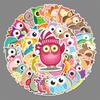 50 Owl Doodle Personalized Cartoon Children's Creative DIY Skateboard Suitcase Stickers Waterproof
