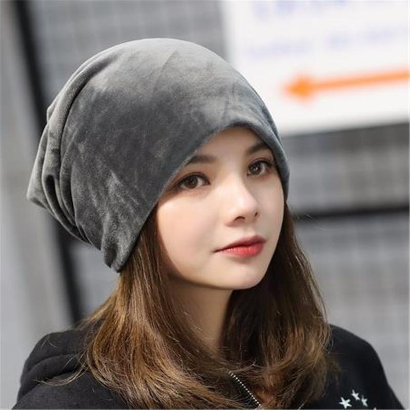 Осенне-зимняя плюшевая шапка-пуловер