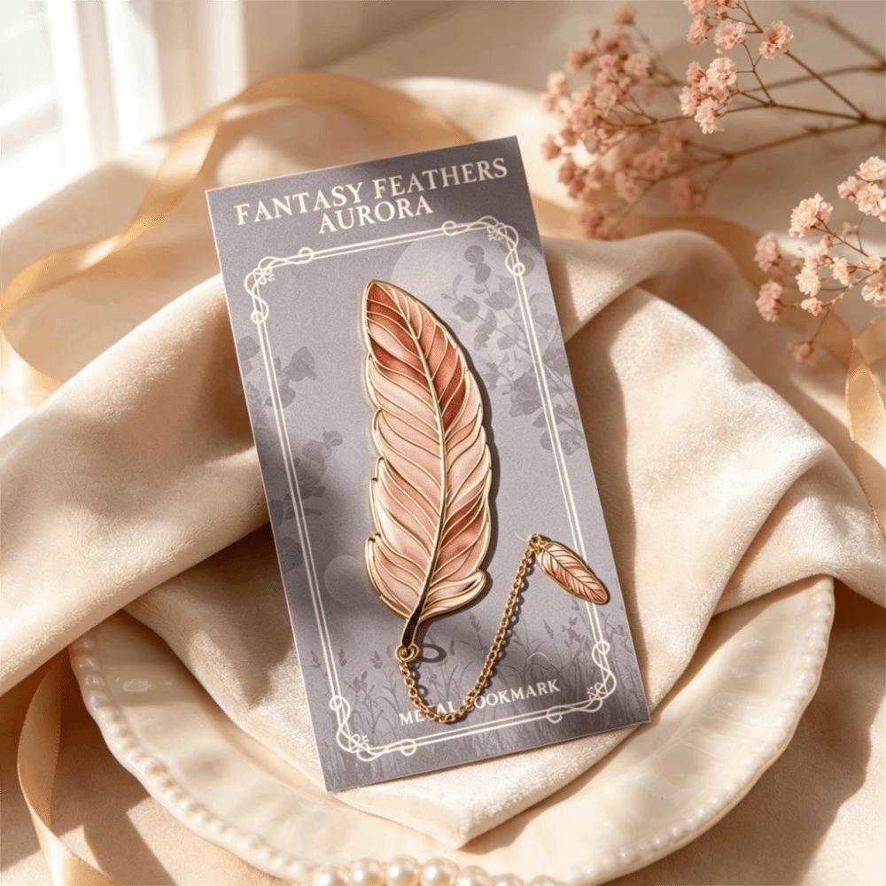 Feather Vintage Feather Bookmark Vintage Gold Stamped Feather Metal Bookmark Tassel Chain Metal Chain Pendant Book Page Divider