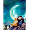 Full 5D Diy Diamond Painting Cartoon Girl and Cat Embroidery Cross Stitch Home Decor Handmade Gift