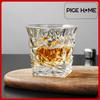 PIGE HOME Хрустальный стакан для виски Стереоскопический рельефный дизайн Бокалы для бренди 240/285 мл Бокал для вина Пивная кружка Посуда для напитков