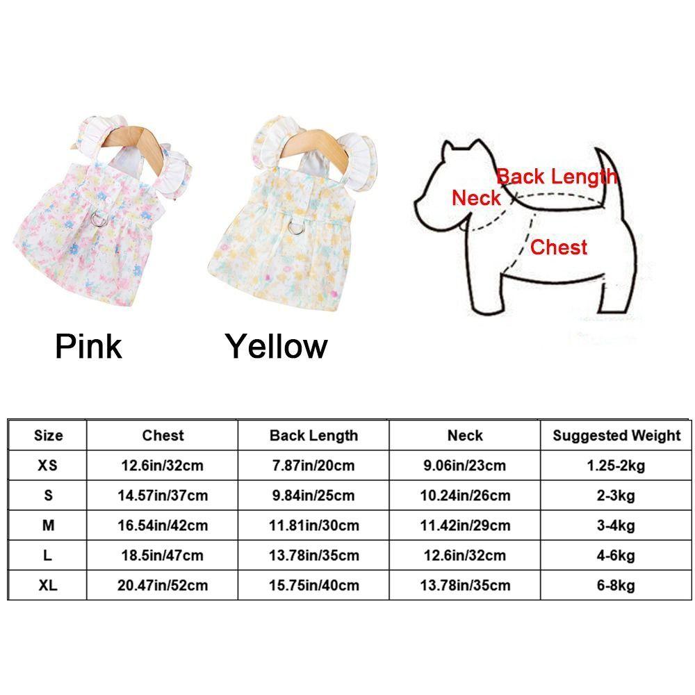 Reusable Pet Painted Flower Dress Soft Summer Dog Dress Lovely Dog Princess Dress  Spring