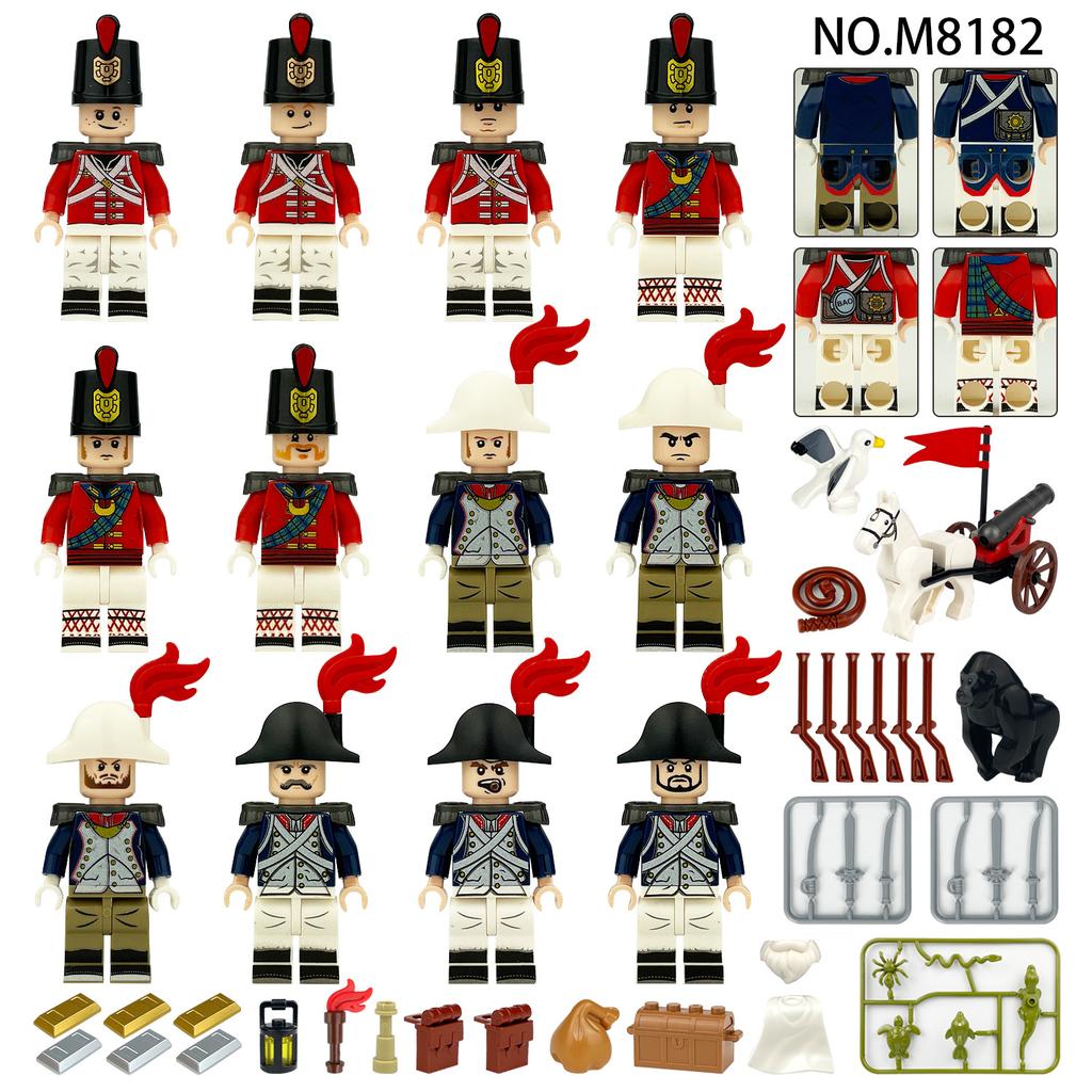 European Royal Navy Commander and Soldier Figurine Building Block Toys