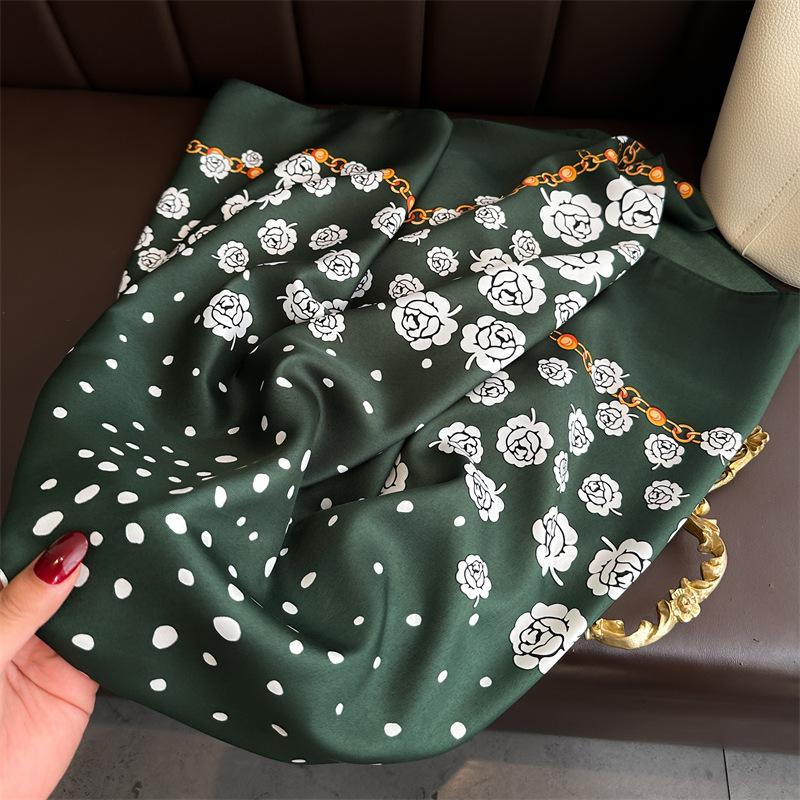 90 * 90 см новый твил шелк простой солнцезащитный теплый большой квадратный шарф шаль платок для женщин