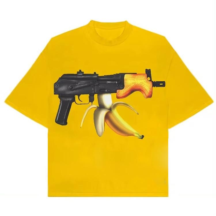Harajuku Banana Gun Graphic T Shirts Vintage Y2k Men Women Tee Oversized Couples Gothic Streetwear Punk Casual Top Unisex Clothe