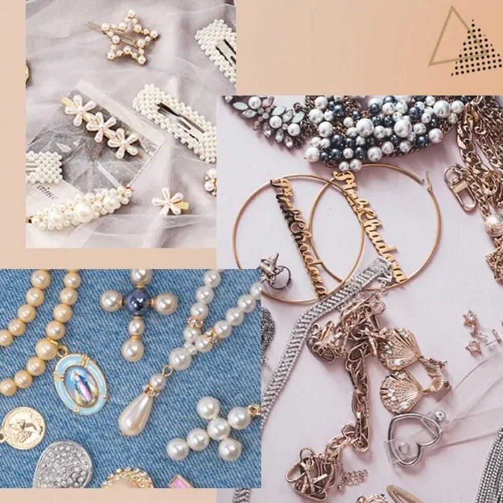 800pcs 3-14mm ABS Pearl Beads White Imitation Pearl Beads Acrylic Mixed Pearl Beads  Sew Craft