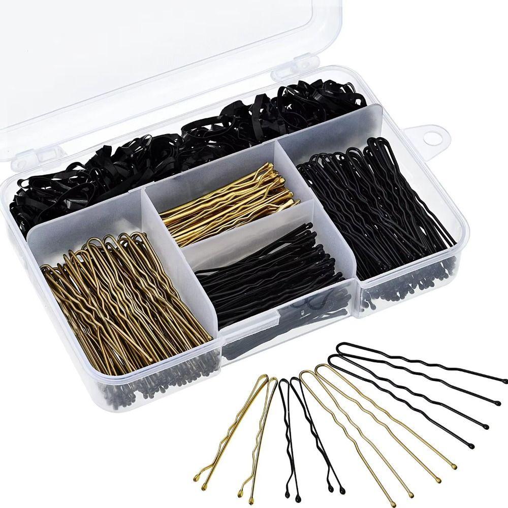 300Pcs U-Shaped Metal Hair Clips Curly Wavy Boxed Hair Styling Accessories Daily Life