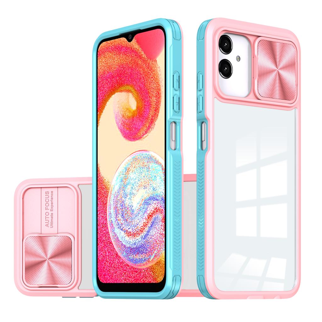 Ударопрочный прозрачный чехол для Samsung Galaxy A04E A04S A04 M04 F04 A03S A03 Core A02S Slide Metal Защитная крышка объектива