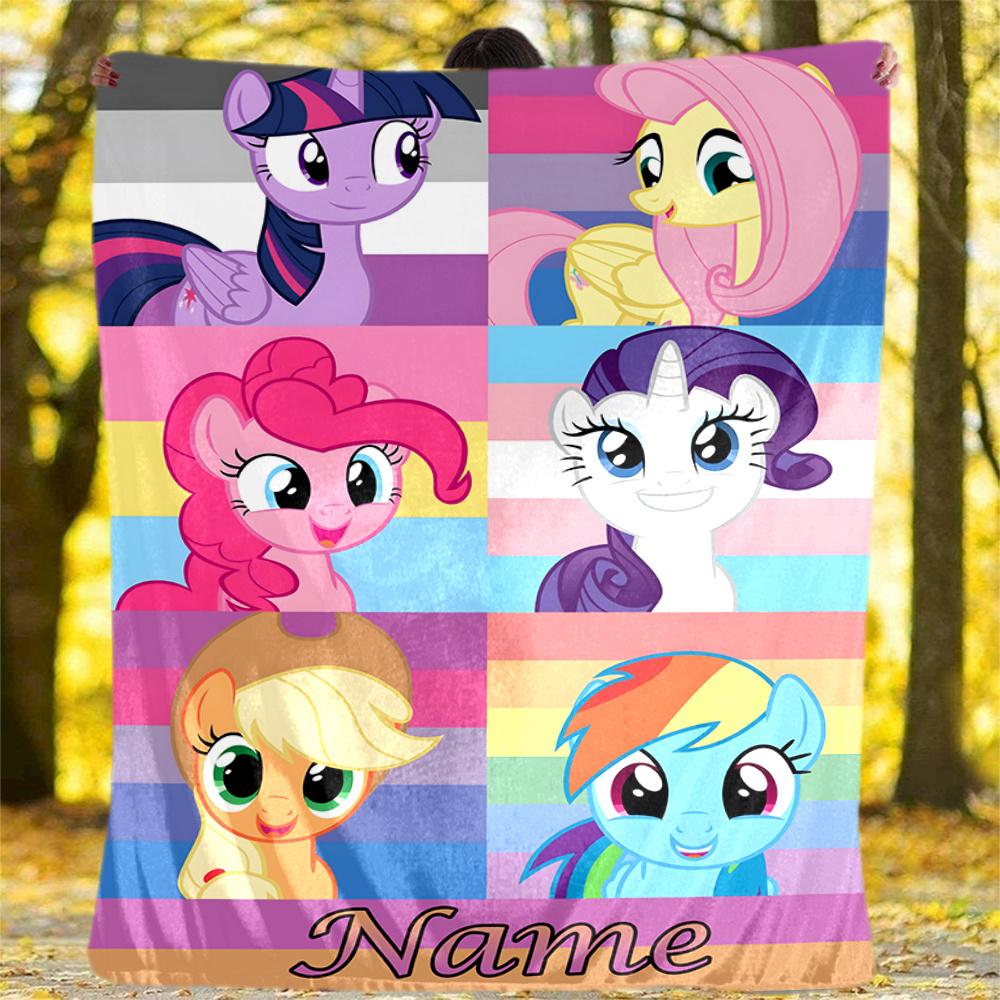 My Little Pony Friends Gathering In Harmony Together Personalized Name Outdoor Blanket Comfortable Suitable For Picnicsoutdoor Travelcampingoffice Use