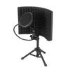 Microphone Isolation Screen with High-Density Absorbing Sponge 3-Panel Foldable Windshield Mini Wind Screen Board Sound Insulation Cover