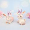 Kawaii Pink Sleeping Deer Figurine Cartoon Deer Birthday Cake Decor  Office