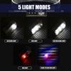USB Rechargeable LED Induction Headlamp With Warning Light Multifunctional Headlight Magnetic Head Flashlight Camping Lantern