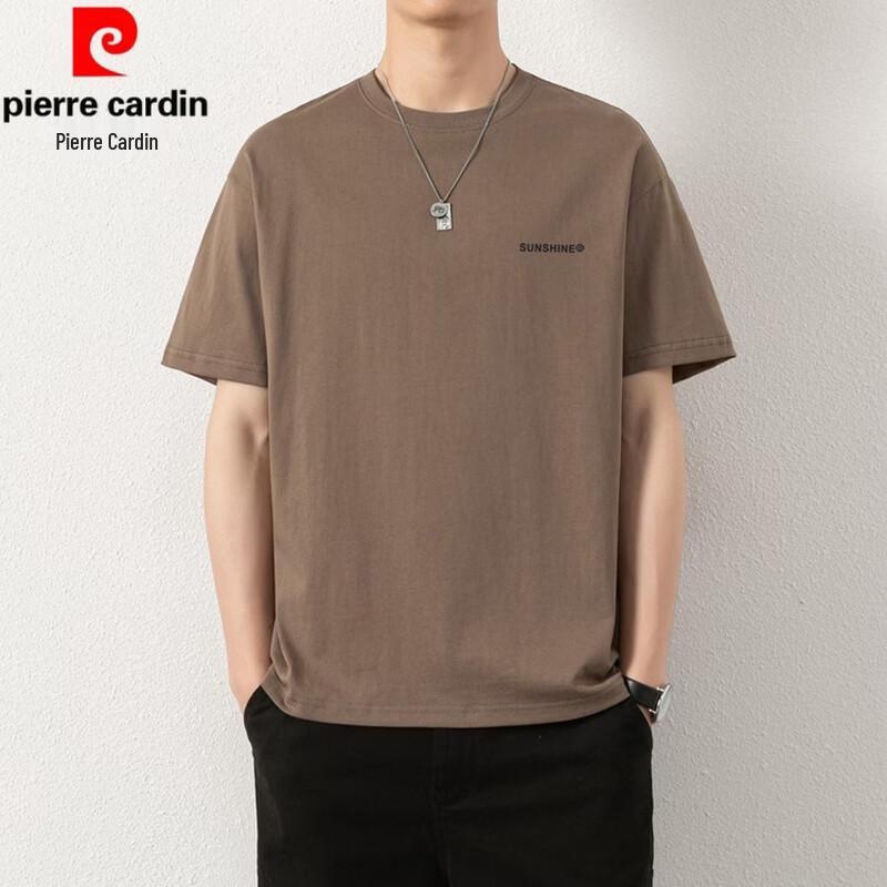 Pierre Cardin Мужская футболка из чистого хлопка с круглым вырезом и коротким рукавом