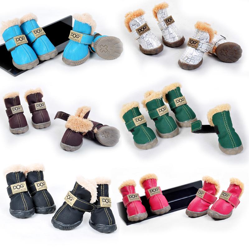 Хлопковые зимние ботинки для щенков померанского шпица и бишона фризе - Набор обуви для осени и зимы