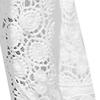 Women Half Sleeve Cotton Linen Hollow Out  Lace Patchwork T-Shirt Blouse Tops
