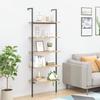 VidaXL Leaning Shelf 5 Levels Light Brown and Black 64x35x185 Cm 336385