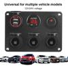 For Car Marine RV 12V Cigarette Lighter Plug Socket Power Outlet Toggle Switch 4.2A Multi Panel LED Voltmeter Dual USB Charger 6 In 1