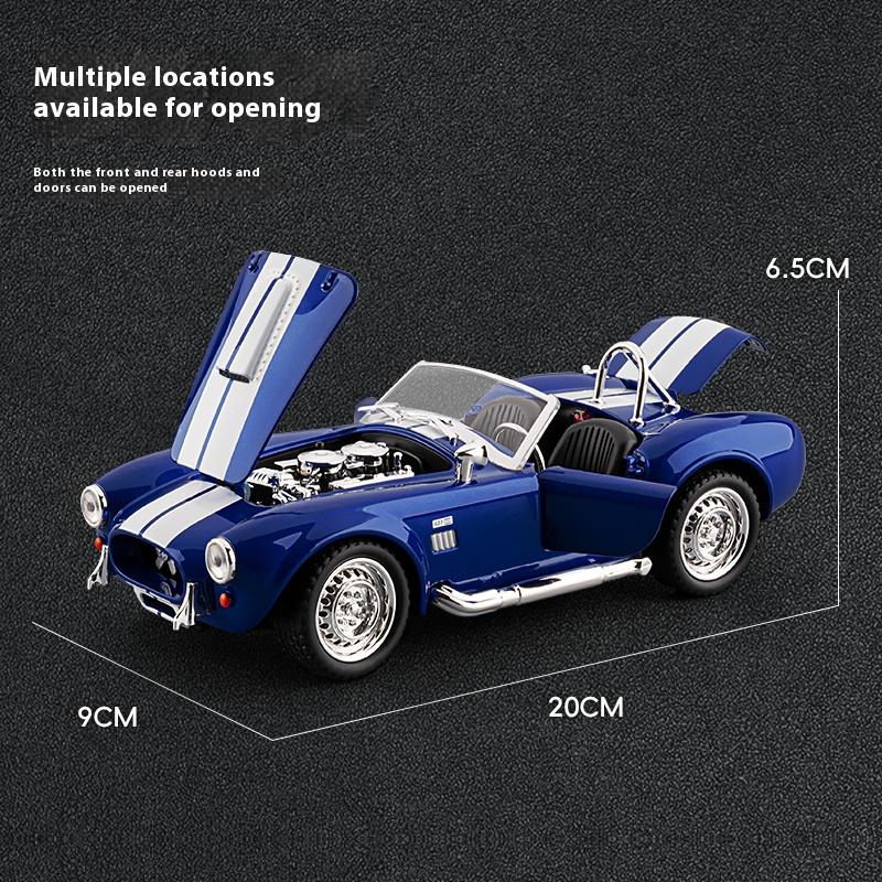 1:24 1965 Shelby Cobra Кабриолет Родстер Модель Симуляция Звук Свет Вытягиваемое Колесо Амортизация Подарок Мальчику на День Рождения