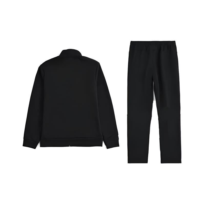 Li Ning Однотонный принт логотипа Модный тренировочный флис Кардиган с воротником-стойкой Толстовка Повседневный спортивный костюм Унисекс толстовка Черный AWDTE83-1+AYKU703-1