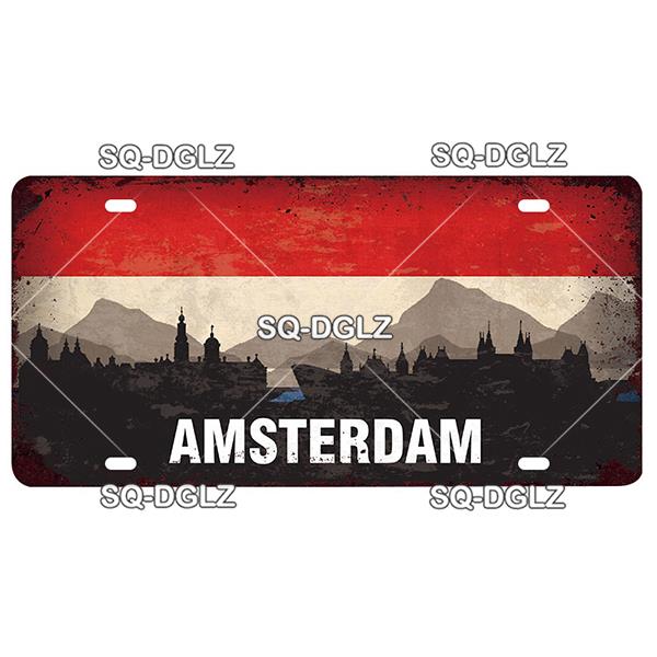 [SQ-DGLZ] Знаменитый городской номерной знак, металлический знак, винтажная табличка, деревенская жестяная вывеска, настенный декор, декор для бара, дорожный постер