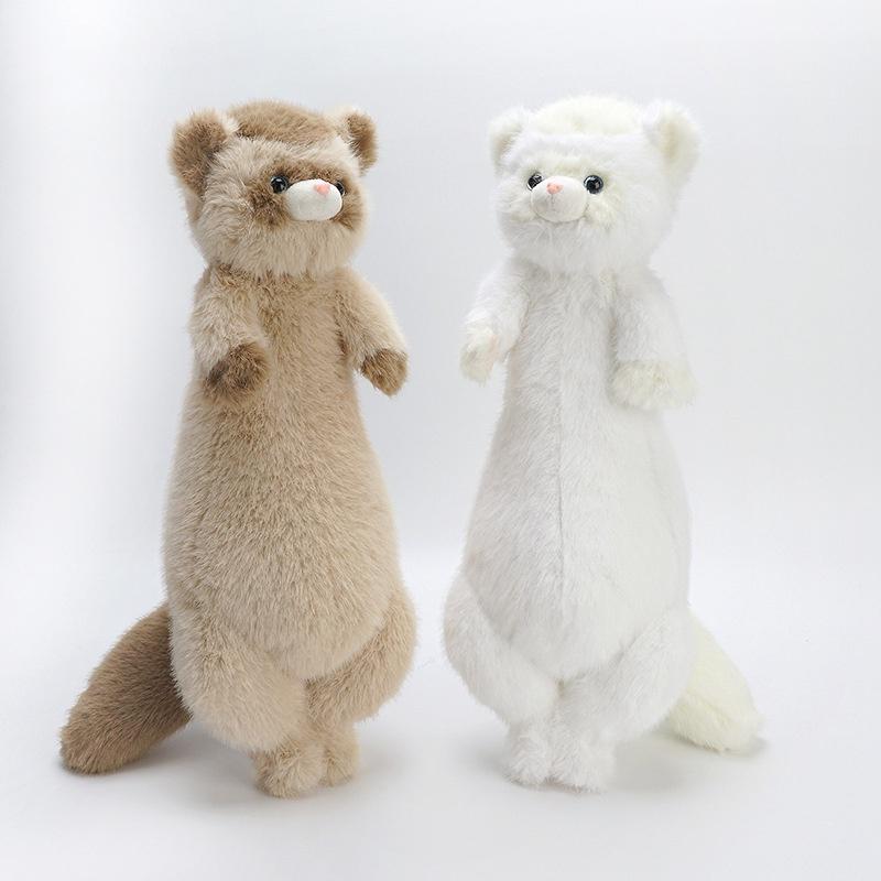 Adorable Brown And White Ferret Plushie For Collectors