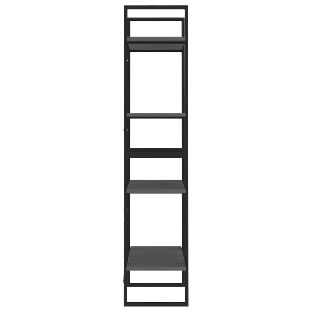 Bookshelf 4 Shelves Grey 60 x 30 x 140 cm Solid Pine Wood