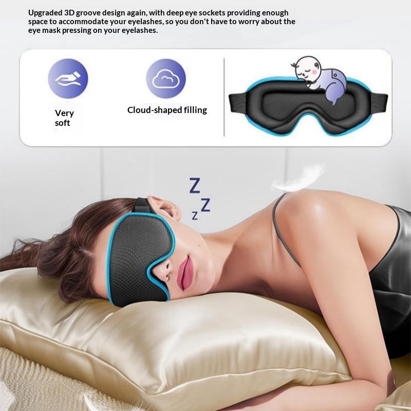 3D Weighted Sleep Eye Mask Ergonomic Light Blocking Blindfold Adjustable Strap Comfortable Eyemask for Insomnia Travel