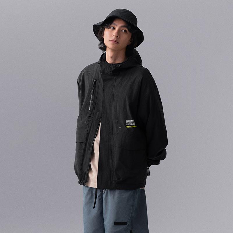 Li Ning CF Suo Однотонная повседневная куртка на молнии с капюшоном и длинными рукавами для мужчин куртки темно-зеленый AJDU249-4