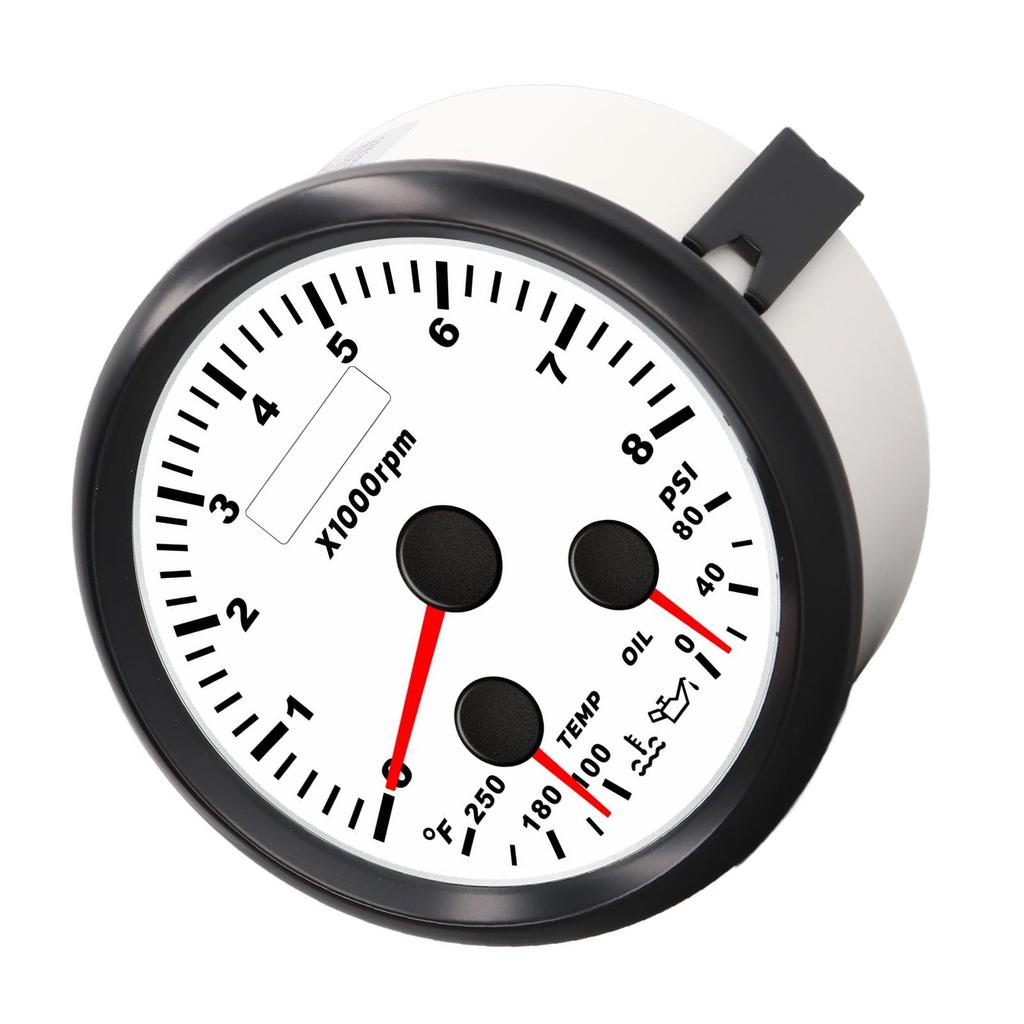 85мм 3,35 дюйма Многофункциональный тахометр 8000 об/мин Датчик температуры воды Датчик давления масла с красной подсветкой для яхты, автодома