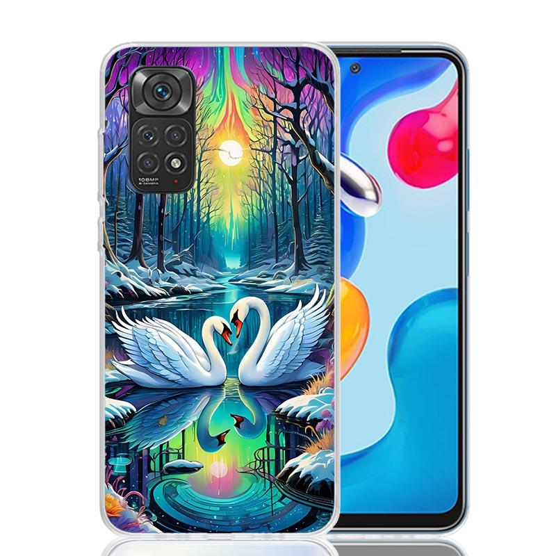 Чехол для телефона White Swan Grace Art для Xiaomi Redmi Note 15 14 13 12S 12 Pro Plus 11S 11E 11 11T 10S 10 Арт Мягкий чехол с узором Redm