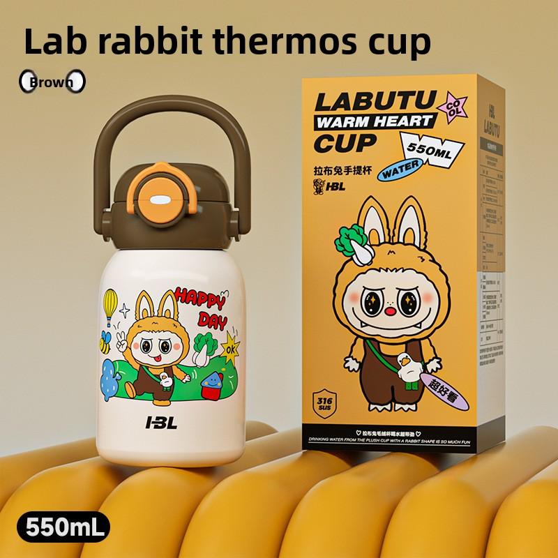 Милая мультяшная детская чашка-термос большой вместимости, с высокой ценностью, с двойной соломинкой для питья, портативная уличная чашка для воды для мальчиков и девочек