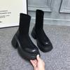 Autumn Increase Platform Short Boots Classic Black Wedges Shoes for Women Fashion Casual Comfy Lady Sneakers Botas Plataforma52