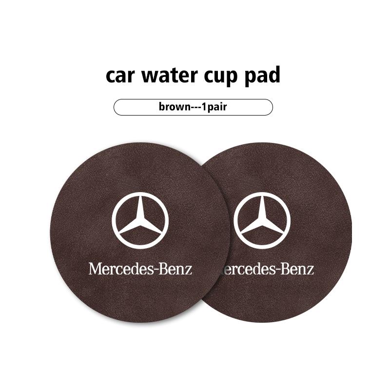 Car Coaster Cup Slot Pad Suede Anti-Slip Interior Water Cup Mat For Mercedes Benz AMG A C E S G Class W201 W210 W108 W204 W205 ZACDE1