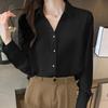 Fashion Long Sleeve Turn Down Collar Office Lady White Blouse Shirt Women Tops J141