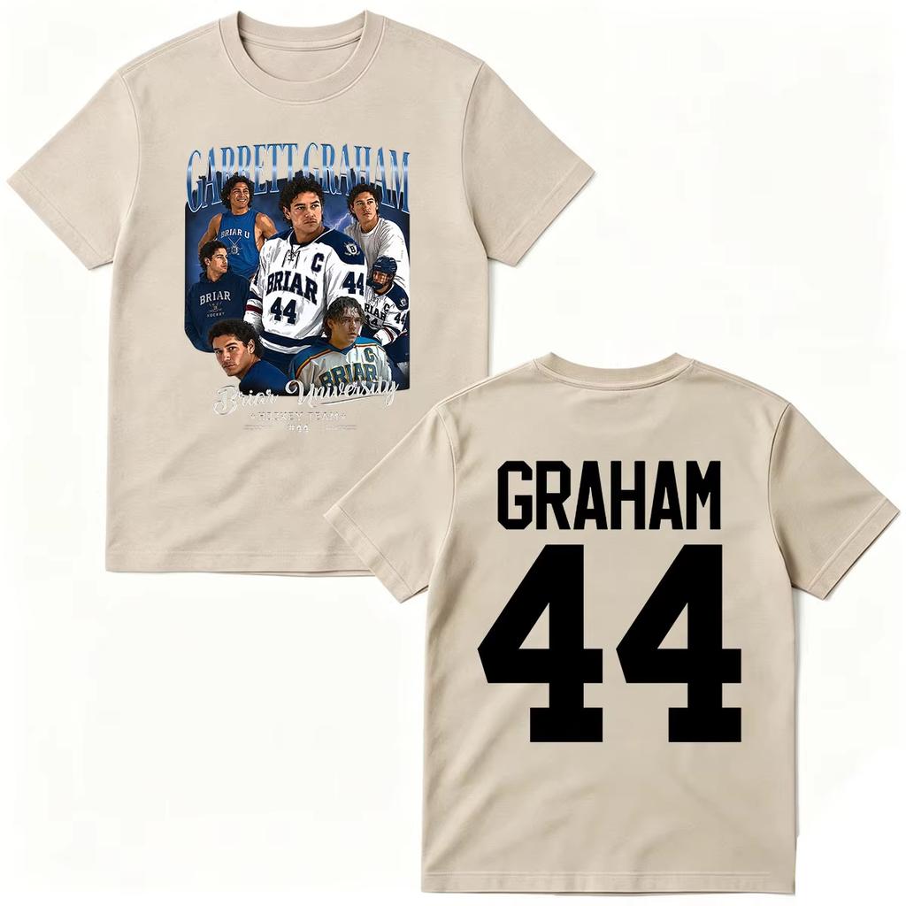 2026 Лето Унисекс Винтажный Топ Модная Футболка Вне Кампуса Garrett Graham 44 Футболки Briar University Хоккейная Футболка Готический Хлопок Оверсайз Футболки