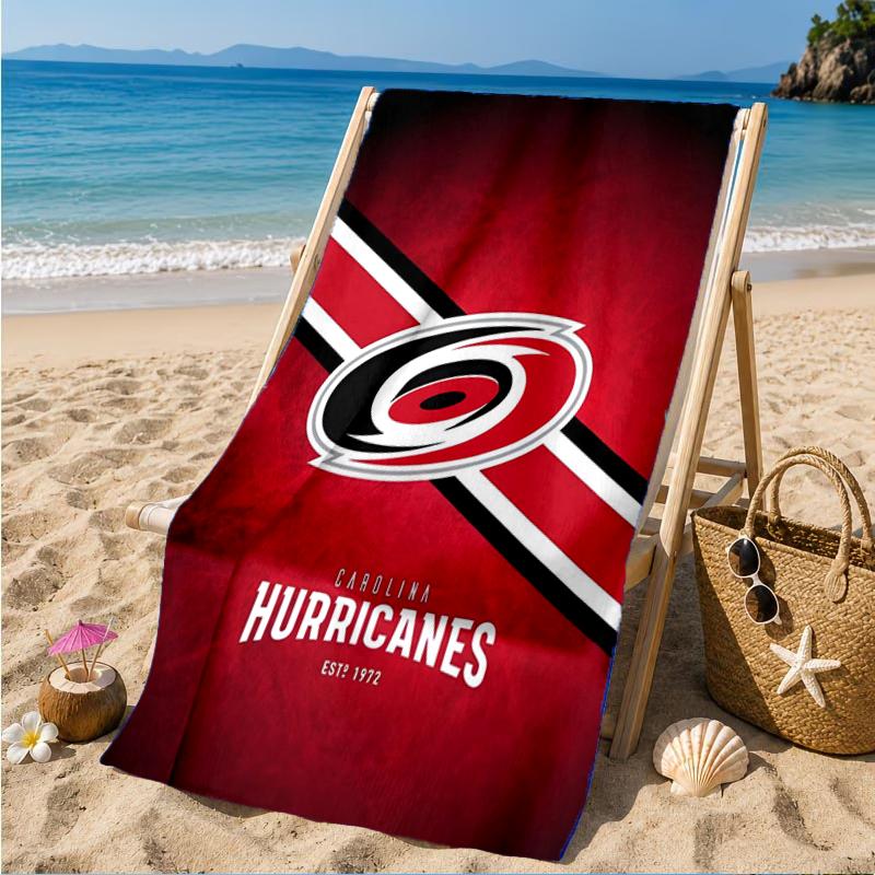 Hurricanes Team Spirit Beach Towel, Super Soft Microfiber, Perfect Gift for Her/Him, Birthday, for Pool, Beach, Travel, Decor Beach Party