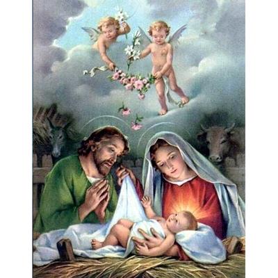 Алмазная картина Ангел Baby Круглая Алмазная Мозаика Икона Алмазная Вышивка Иисус Украшение Живопись