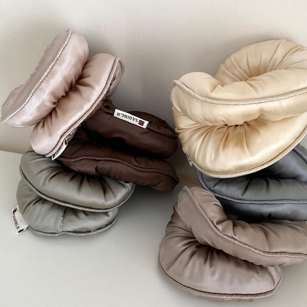 Губка Сон Эластичная резинка для волос Хрустики для волос для женщин Аксессуары для волос Девушки Мягкий однотонный сатин Наполненный хлопком Большие резинки