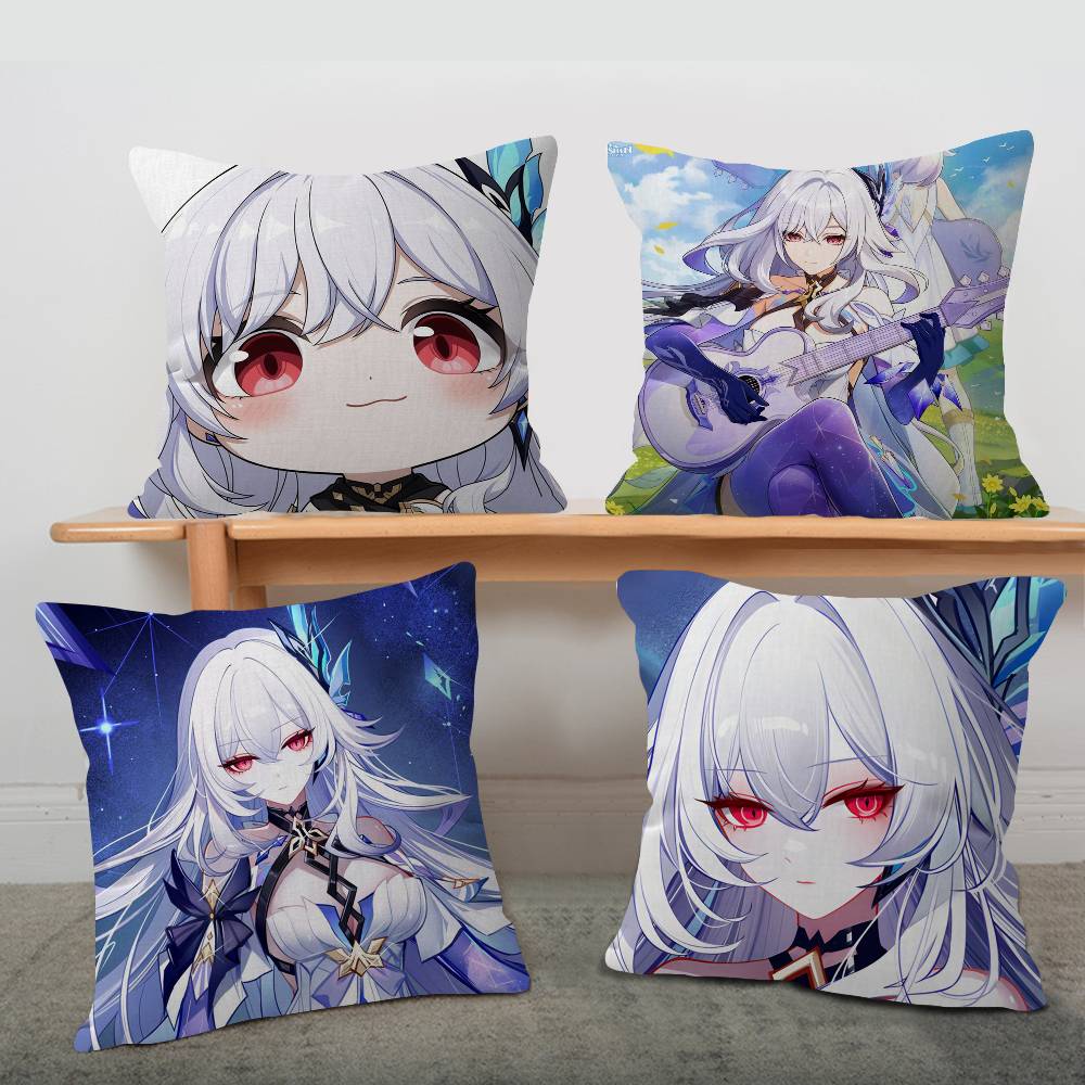 Game Genshin Impact Skirk Cushion Cover Polyester Sofa Cushions Decorative Throw Pillows Home Decoration Pillowcover