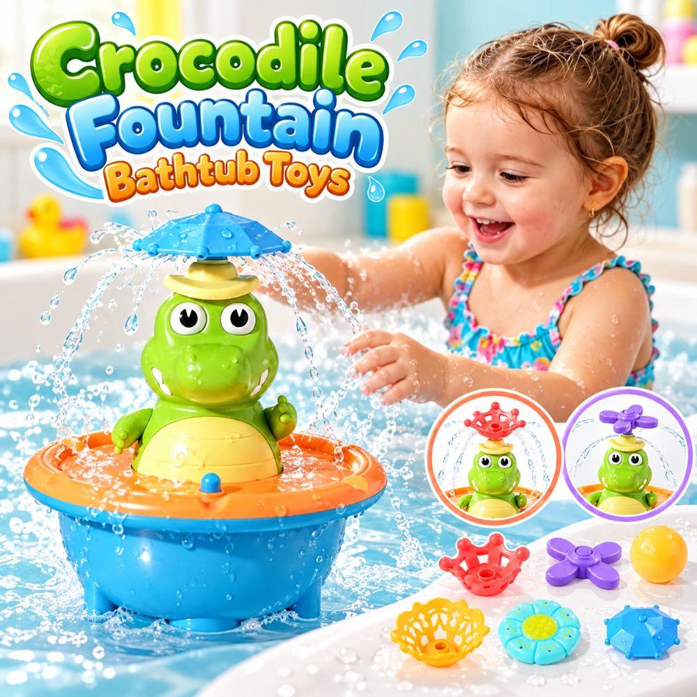 LED Light Light up Bath Toys USB Rechargeable Crocodile Bath Toy Bath Time