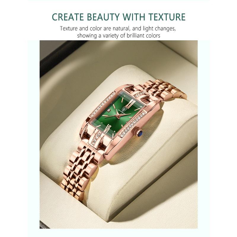 POEDAGAR High Quality Diamond Watch Top Brand Luxury Fashion Business Rectangle Waterproof Quartz Ladies Watches Stainless Steel