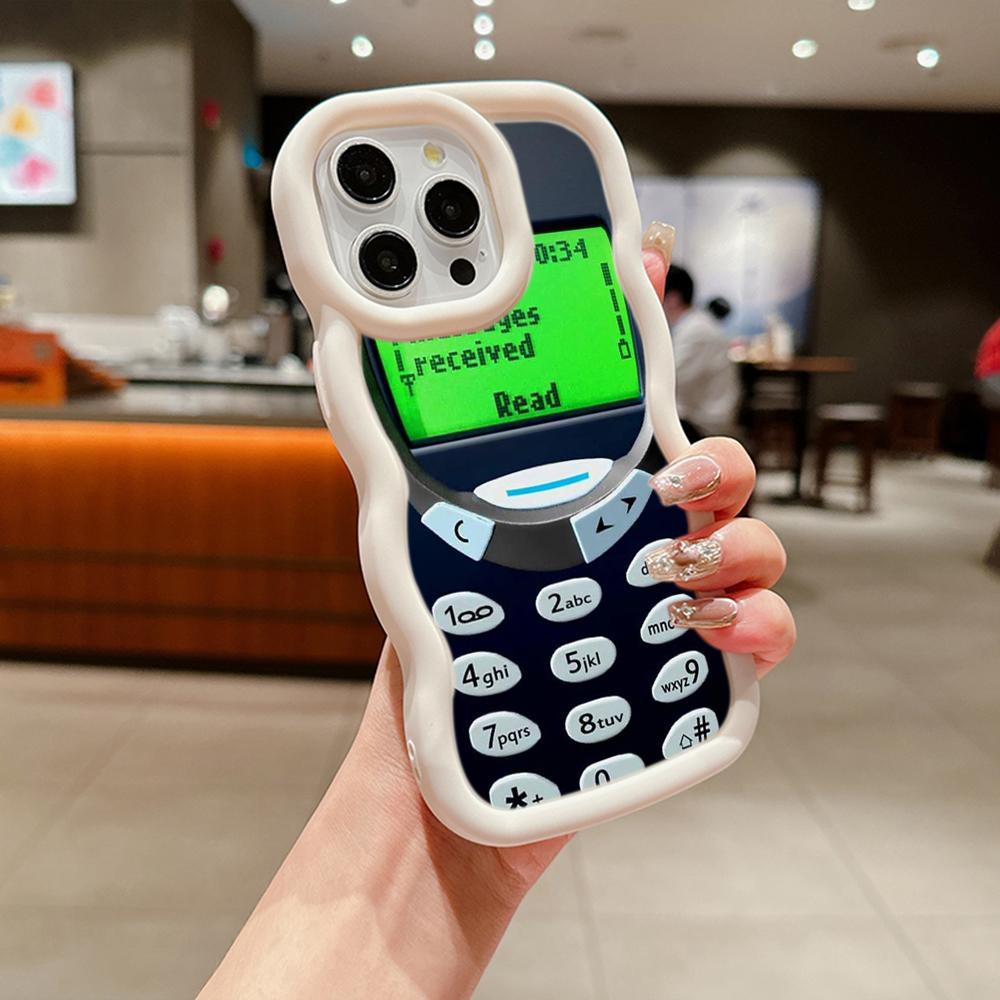 Ae95 ретро телефон дизайн художественные защитные чехлы для телефонов Samsung S24 Plus S23 Ultra A14 A55 A06 Honor X9b Motorola OnePlus большая волна TPU задняя крышка