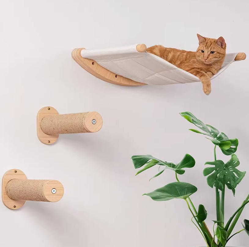 Настенный кровать-лежанка для кошек Котята Отдых Активности Сизалевая когтеточка для кошек Заточка когтей Тренировка Мебель для кошек в помещении