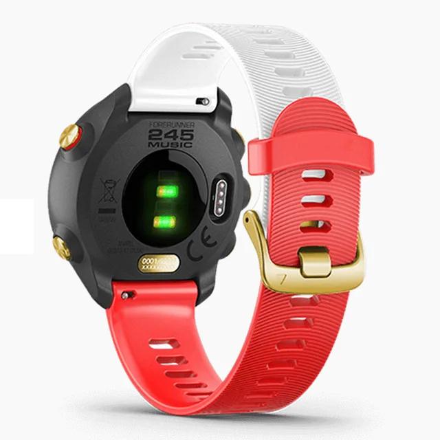 20 мм цветной ремешок для Garmin Forerunner 245 245m 645 Music Vivomove 3 HR Sport силиконовый ремешок для смарт-часов
