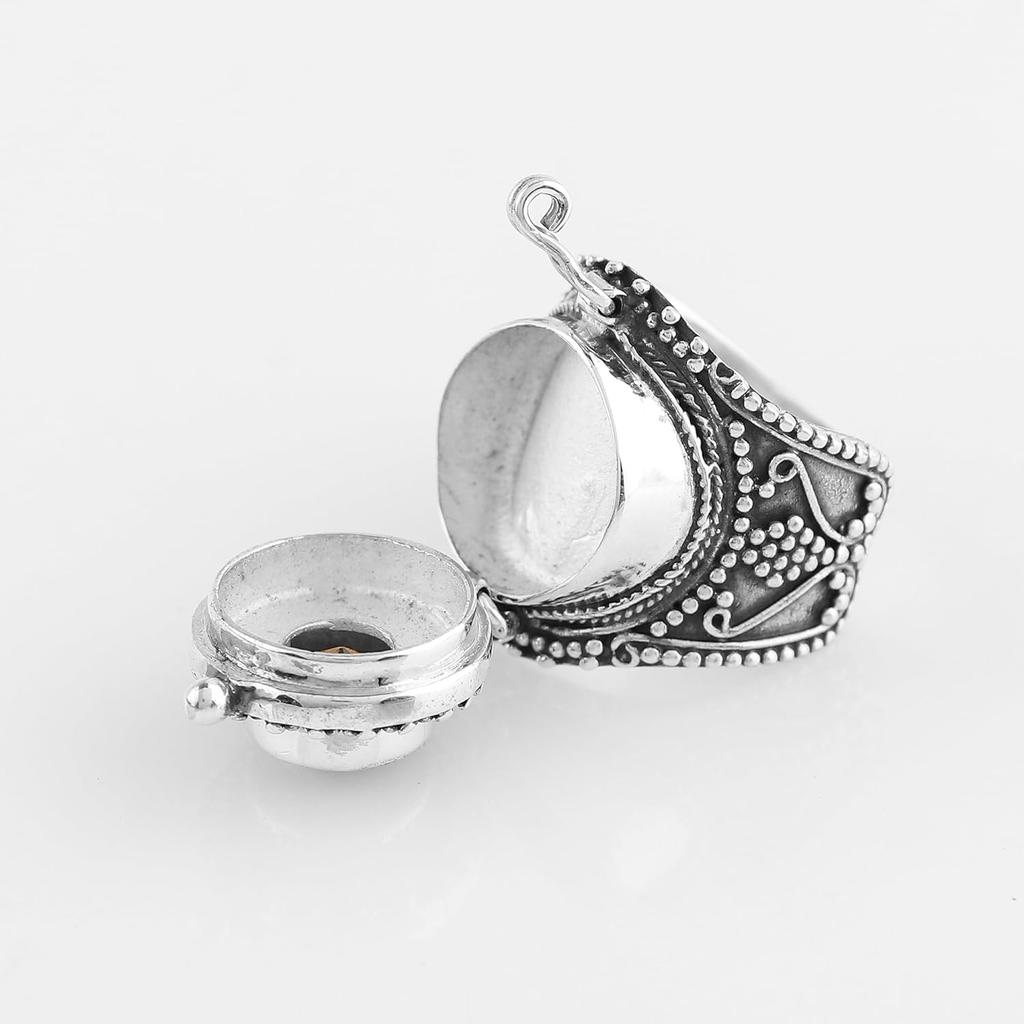 Кольцо с дымчатым кварцем и драгоценным камнем из стерлингового серебра 925 пробы Poison Box Designer Ring, уникальное кольцо, эффектное кольцо, новогодняя распродажа