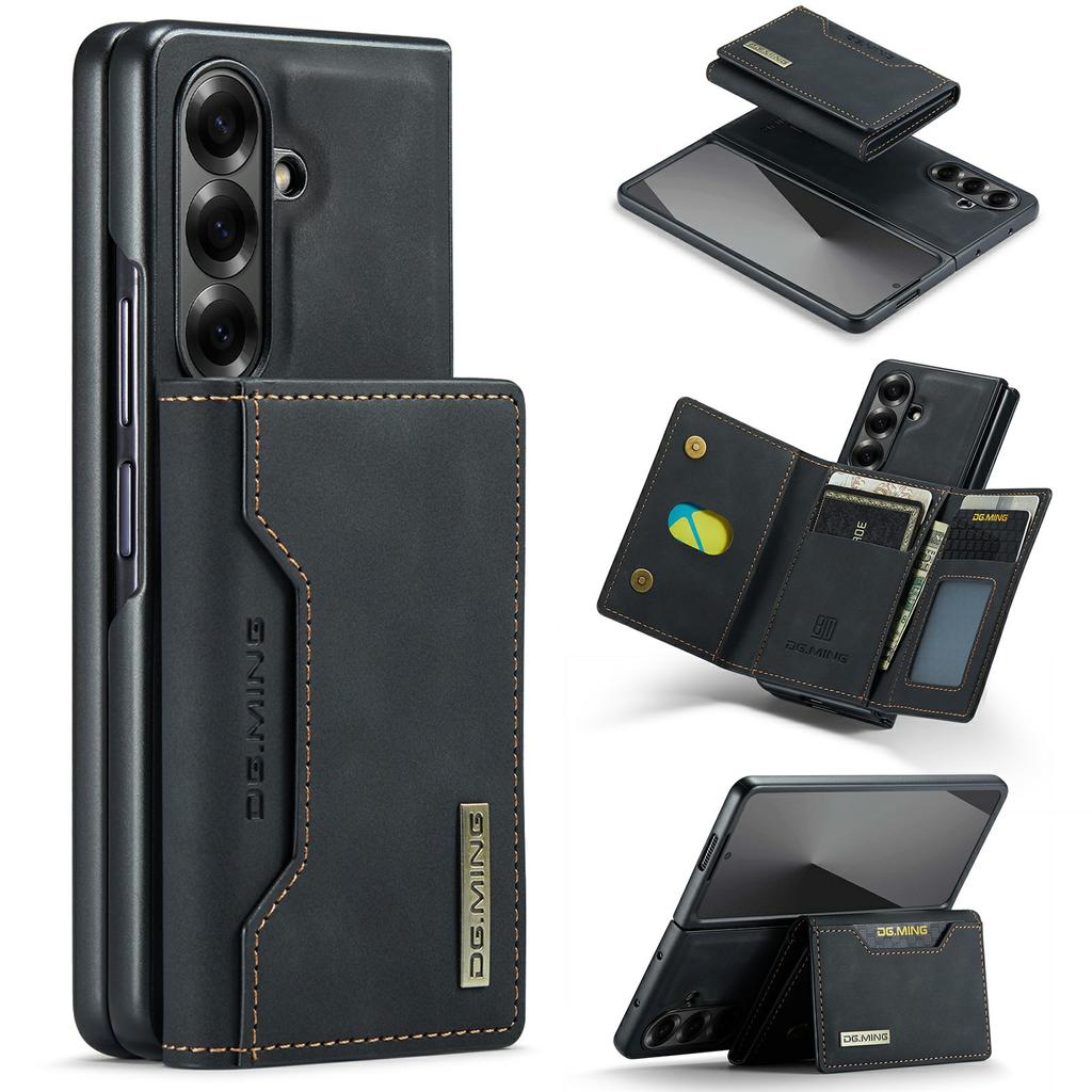 DG.MING M2 Series for Samsung Galaxy Z Fold7 5G Magnetic Case PU + PC + TPU Phone Cover Detachable Wallet Kickstand