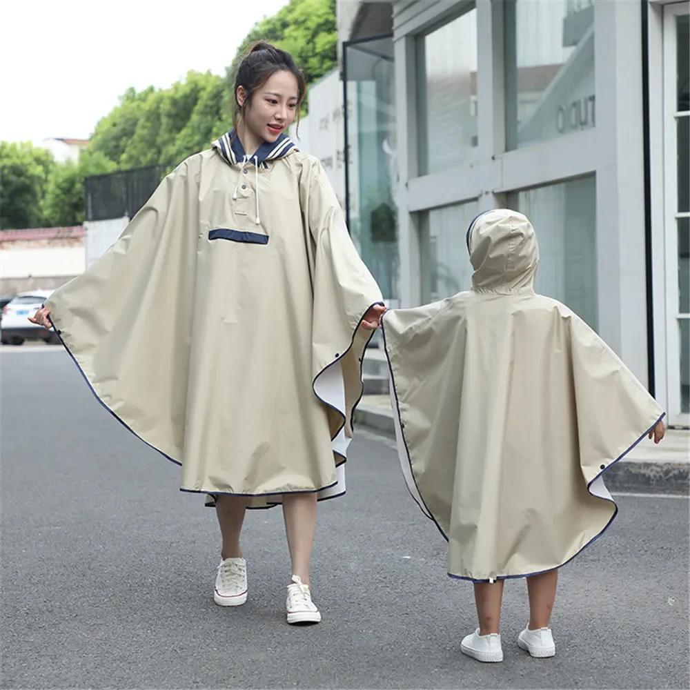 Плащ для родителей и детей, детский дождевик для девочек и мальчиков, непромокаемый детский пончо с капюшоном, дождевик, дождевик с местом для школьной сумки