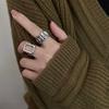 2 шт./компл. Винтажные серебряные металлические кольца элегантные нерегулярные регулируемые кольца женские модные геометрические кольца панк ювелирные изделия подарок на вечеринку